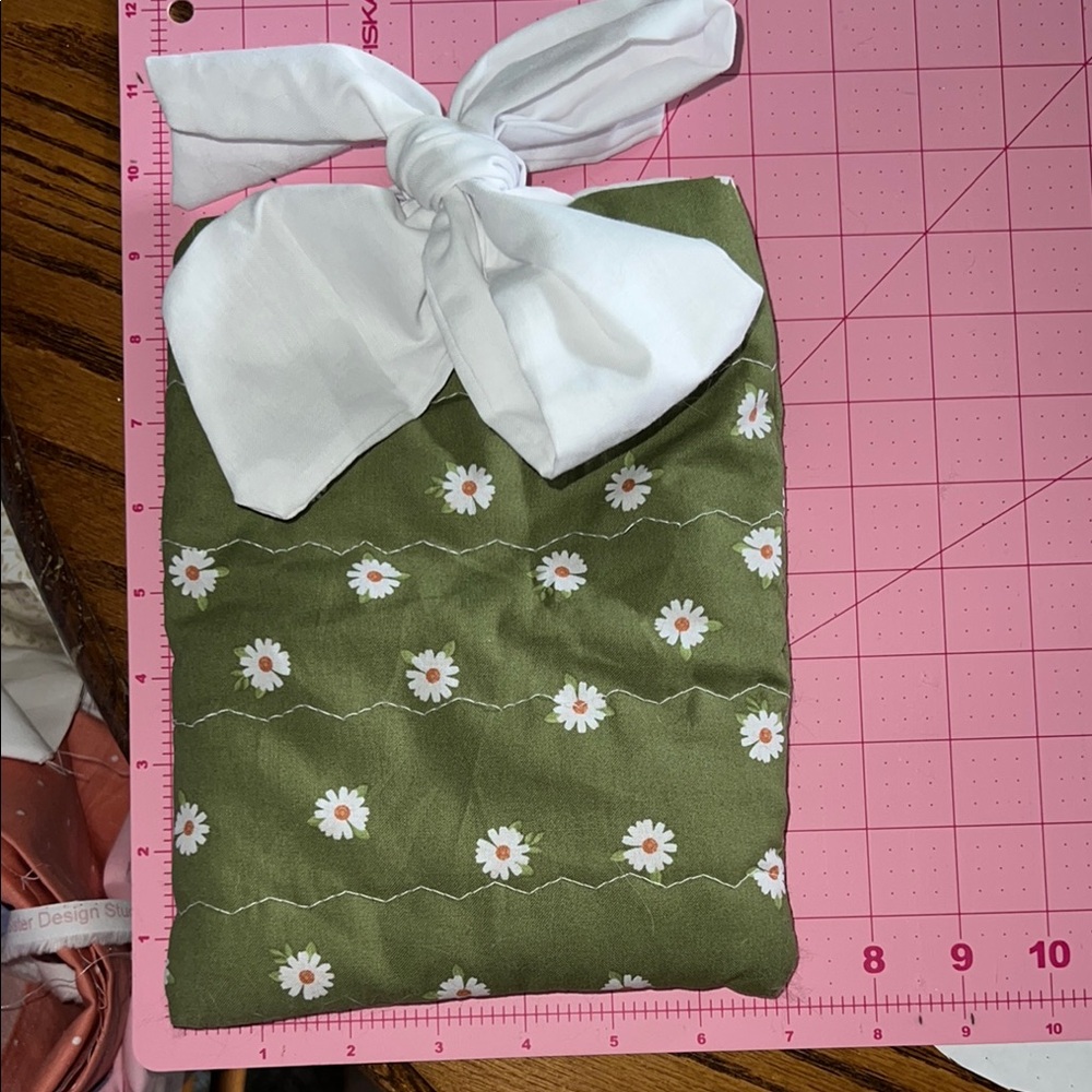 Green Floral Bible Cover with White Bow